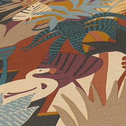 A.S. Création Tapete Antigua 390961 Bunt Satin Wandtapete Dschungeltapete matt