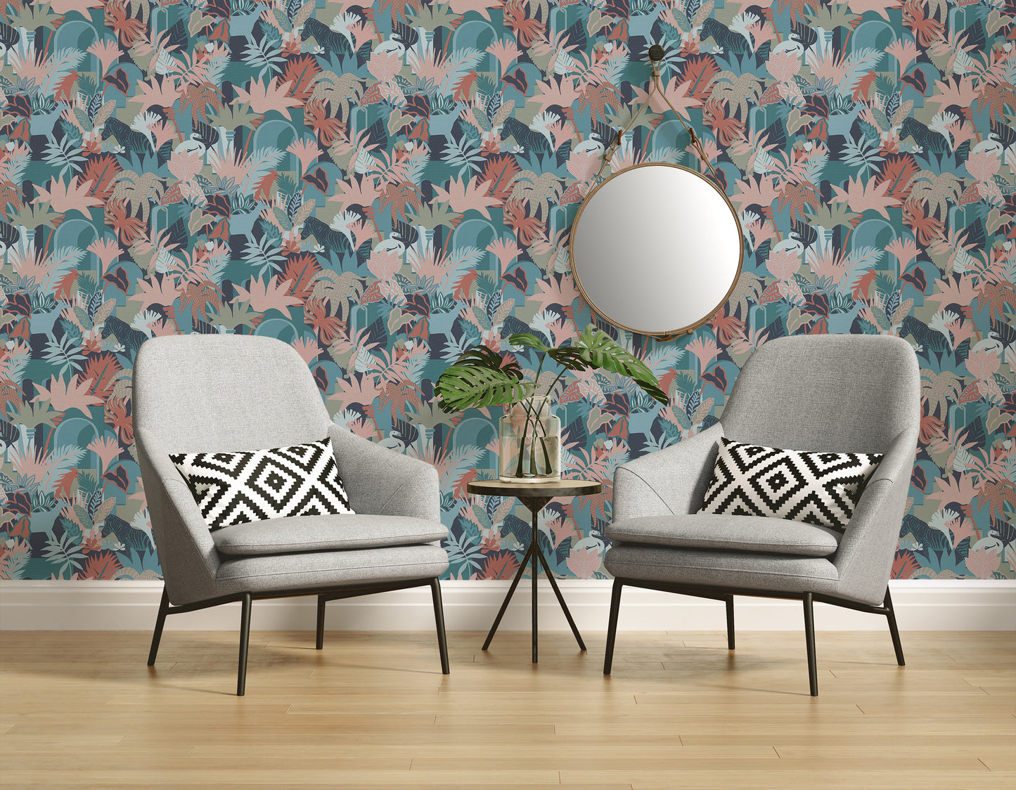 A.S. Création Tapete Antigua 390963 Bunt Satin Wandtapete Dschungeltapete matt