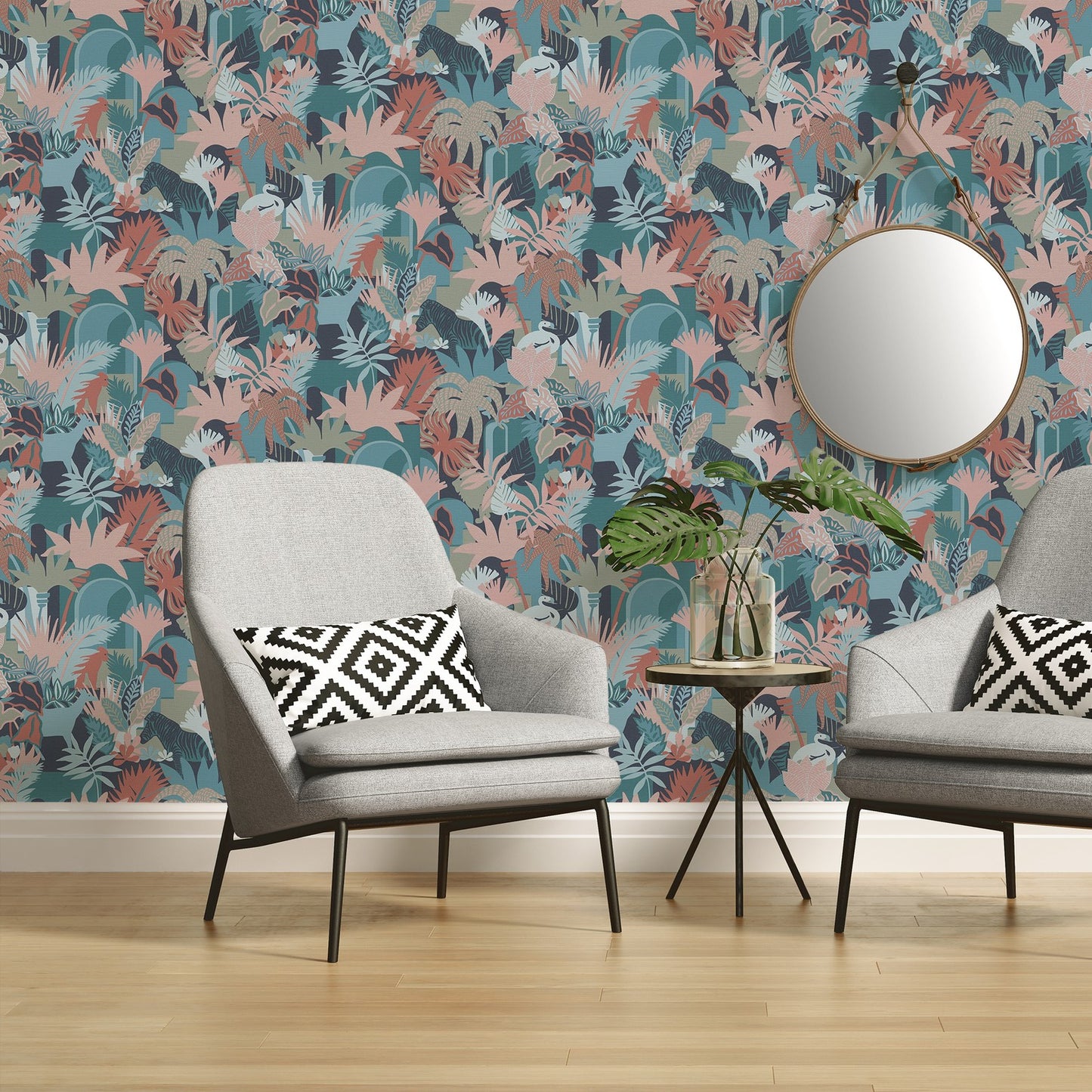 A.S. Création Tapete Antigua 390963 Bunt Satin Wandtapete Dschungeltapete matt