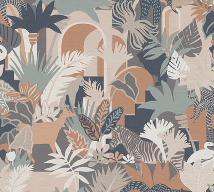 A.S. Création Tapete Antigua 390964 Bunt Satin Wandtapete Dschungeltapete matt