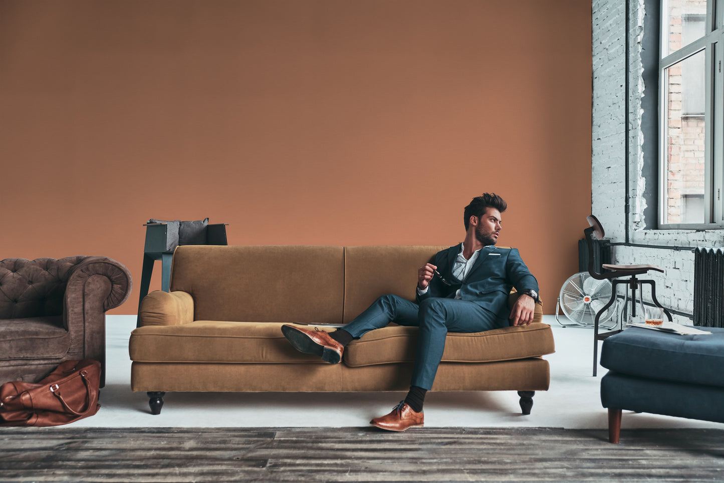 A.S. Création Tapete Antigua 390973 orange Satin Wandtapete Unitapete matt