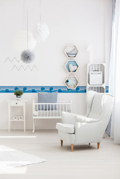 A.S. Création Kinderzimmer Bordüre Blau 403721 selbstklebend Borte Tapete Kind