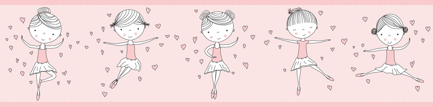 A.S. Création Kinderzimmer Bordüre Ballerina 403722 selbstklebend Borte Tapete