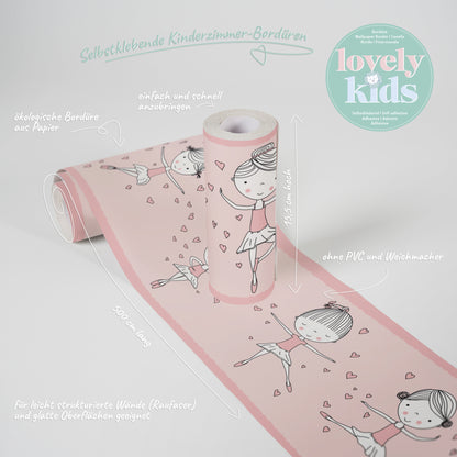 A.S. Création Kinderzimmer Bordüre Ballerina 403722 selbstklebend Borte Tapete