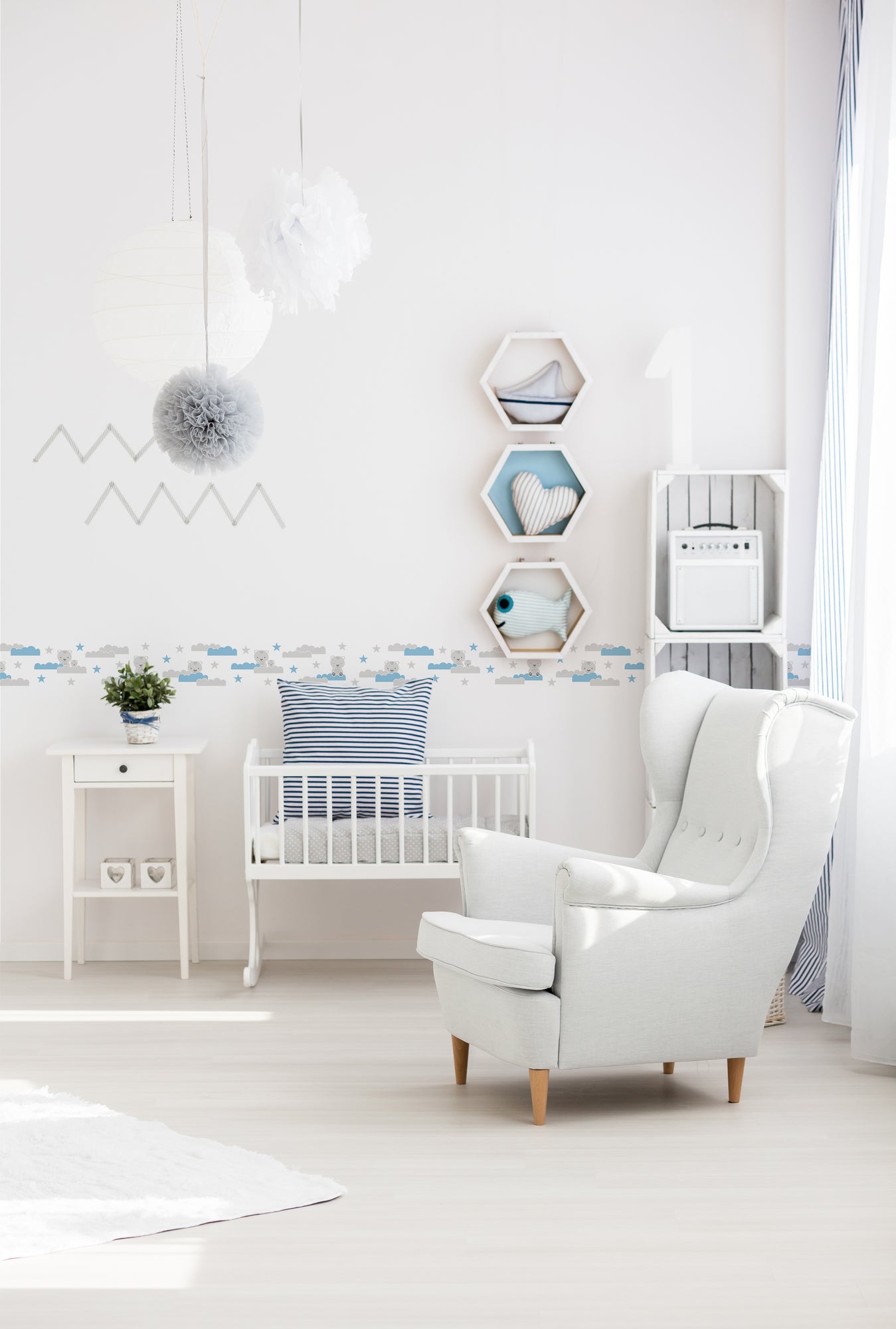 A.S. Création Kinderzimmer Bordüre Blau 403723 selbstklebend Borte Tapete Kind