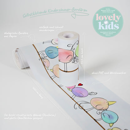 A.S. Création Kinderzimmer Bordüre Bunt 403724 selbstklebend Borte Tapete Kind