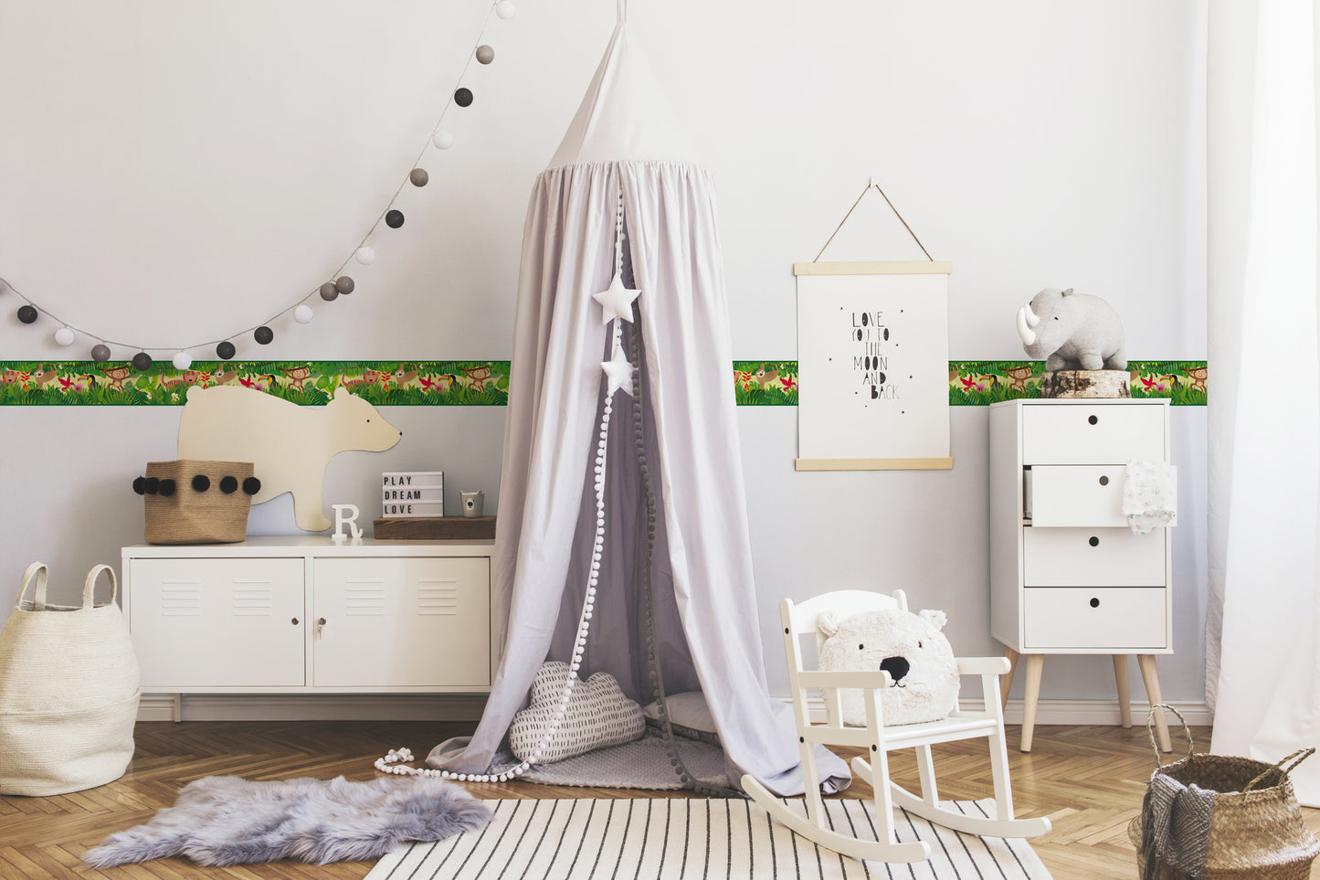 A.S. Création Kinderzimmer Bordüre Dschungel 403725 selbstklebend Borte Tapete