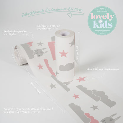 A.S. Création Kinderzimmer Bordüre Rosa 403726 selbstklebend Borte Tapete Kind