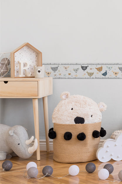 A.S. Création Kinderzimmer Bordüre Hühner 403727 selbstklebend Borte Tapete Kind