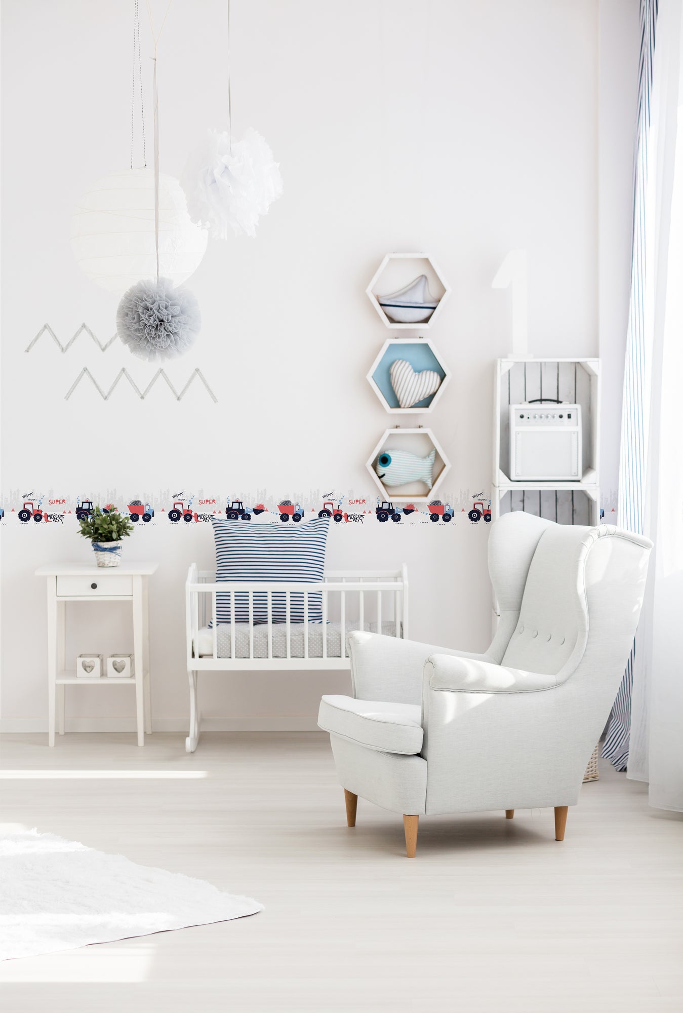 A.S. Création Kinderzimmer Bordüre Traktor 403736 selbstklebend Borte Tapete