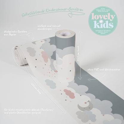 A.S. Création Kinderzimmer Bordüre Grau 403743 selbstklebend Borte Tapete Kind