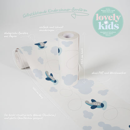 A.S. Création Kinderzimmer Bordüre Flugzeuge 403752 selbstklebend Borte Tapete
