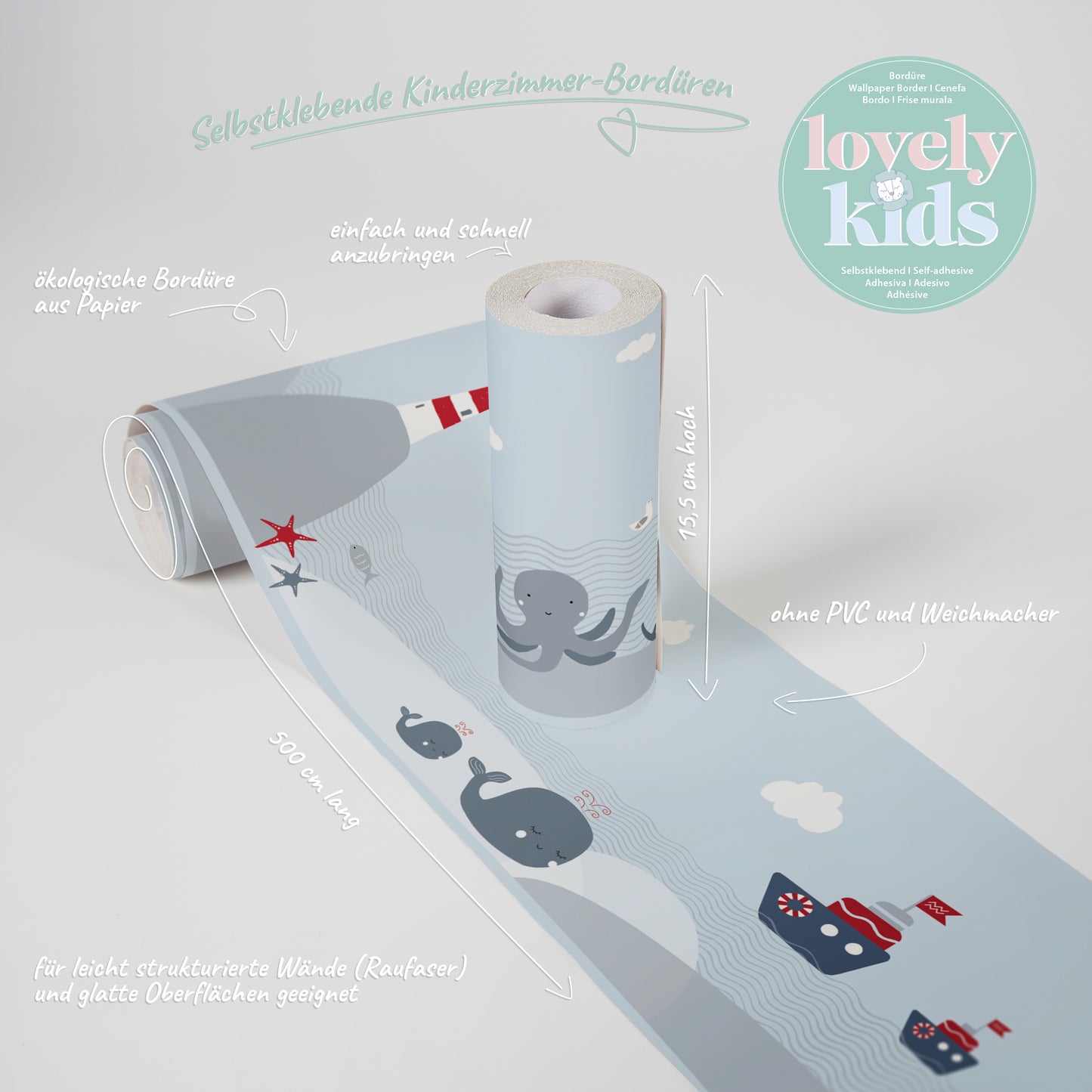 A.S. Création Kinderzimmer Bordüre maritim 403761 selbstklebend Borte Tapete