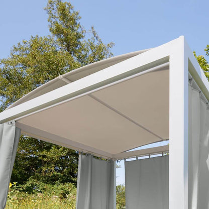 Pavillon Gartenliege Sonnenliege Relaxliege Lounge Sonnenbett Doppelliege weiss