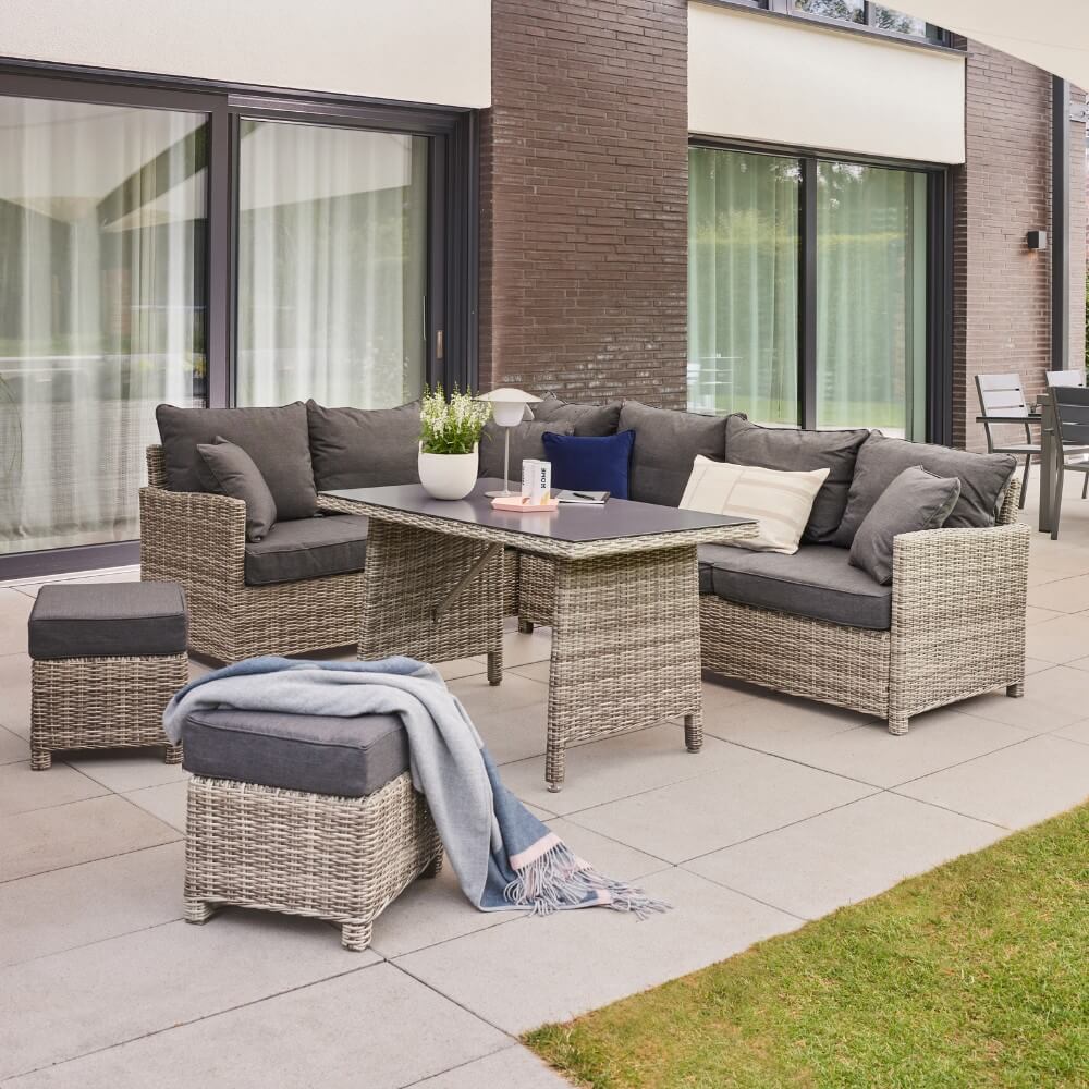 Polyrattan Lounge Garten Sitzgruppe Esstisch Gartensofa Sonnenliege Sitzgarnitur
