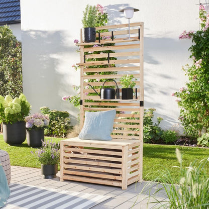 Sichtschutz Truhenbank Rankhilfe Gartenbank Stauraum Balkonbank Sitzbank Bank