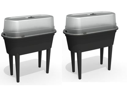 2x Hochbeet + Deckel 77cm Balkon Kasten Beet Kräuter Pflanzkasten Gewächshaus