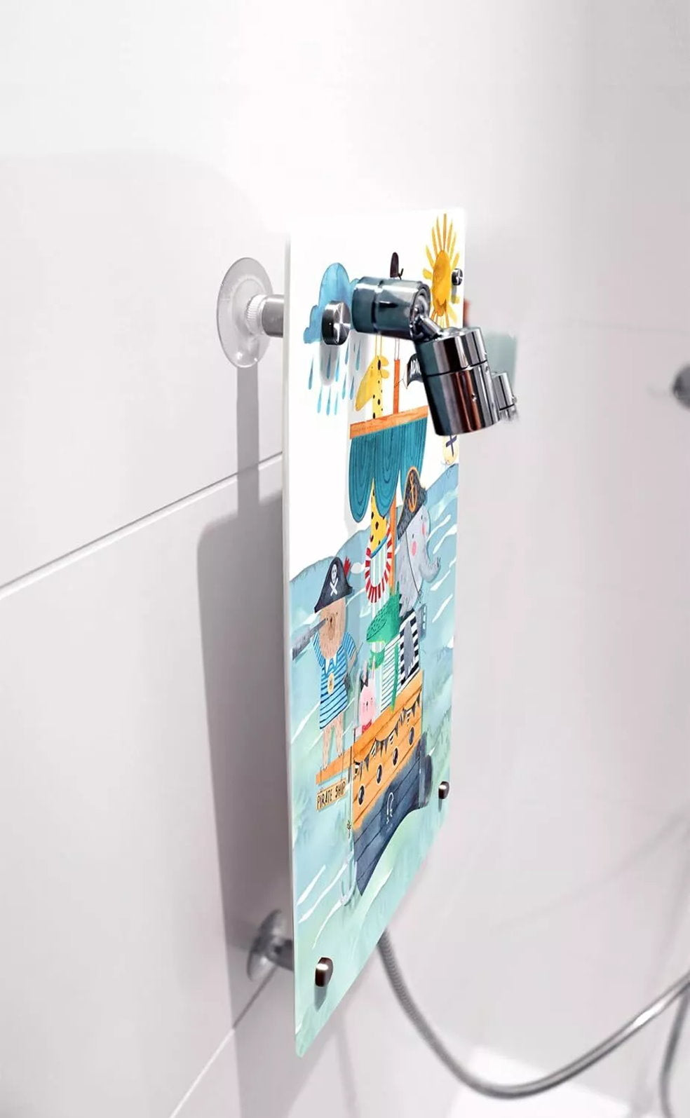 fredis Kinderdusche Piratenschiff mit Duschkopf Kinder Dusche Pirat ohne Bohren