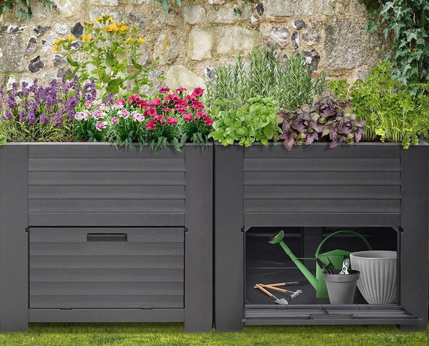 XXL Hochbeet Garten Schrank 400L Frühbeet Kräuterbeet Pflanzkasten Pflanztisch