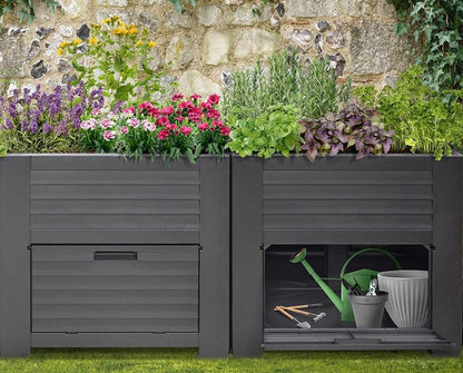 XXL Hochbeet Garten Schrank 400L Frühbeet Kräuterbeet Pflanzkasten Pflanztisch