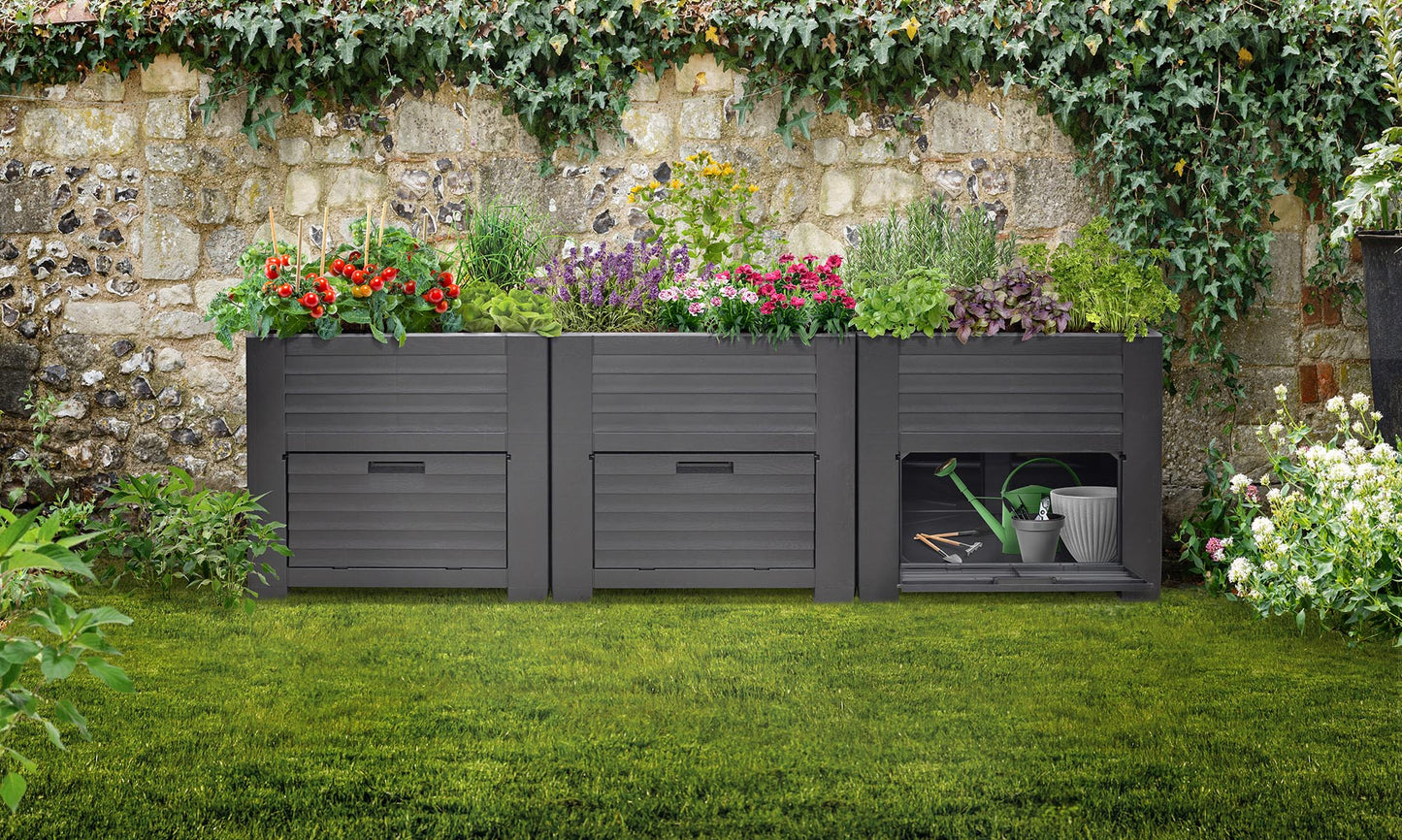 Hochbeet 226cm Garten Schrank 600L Frühbeet Kräuterbeet Pflanzkasten Pflanztisch
