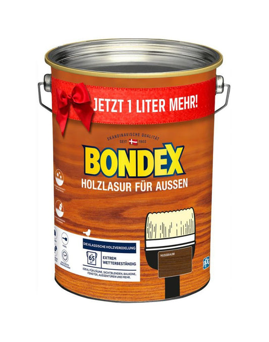 BONDEX Holzschutzlasur nussbaum 5L Holz Lasur Schutz Außen Holz Lasur Schutz