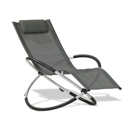 Leco Schaukelstuhl grau Sonnenliege Gartenstuhl Gartenliege Garten Stuhl Liege