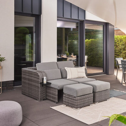 Strandkorb Relaxa Sonnenliege Gartenliege Gartenmöbel Liege Sofa Lounge grau