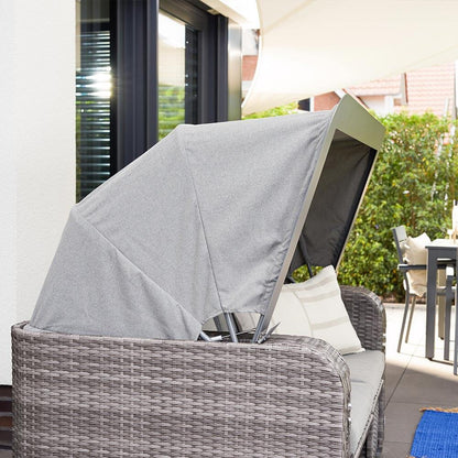 Strandkorb Relaxa Sonnenliege Gartenliege Gartenmöbel Liege Sofa Lounge grau
