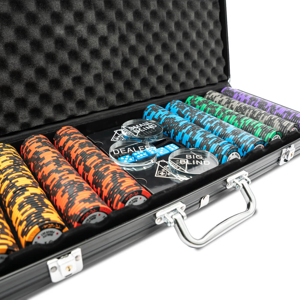 Premium Alu Pokerkoffer 500 Chips Poker Set Pokerchip Kartenspiel Spieleset