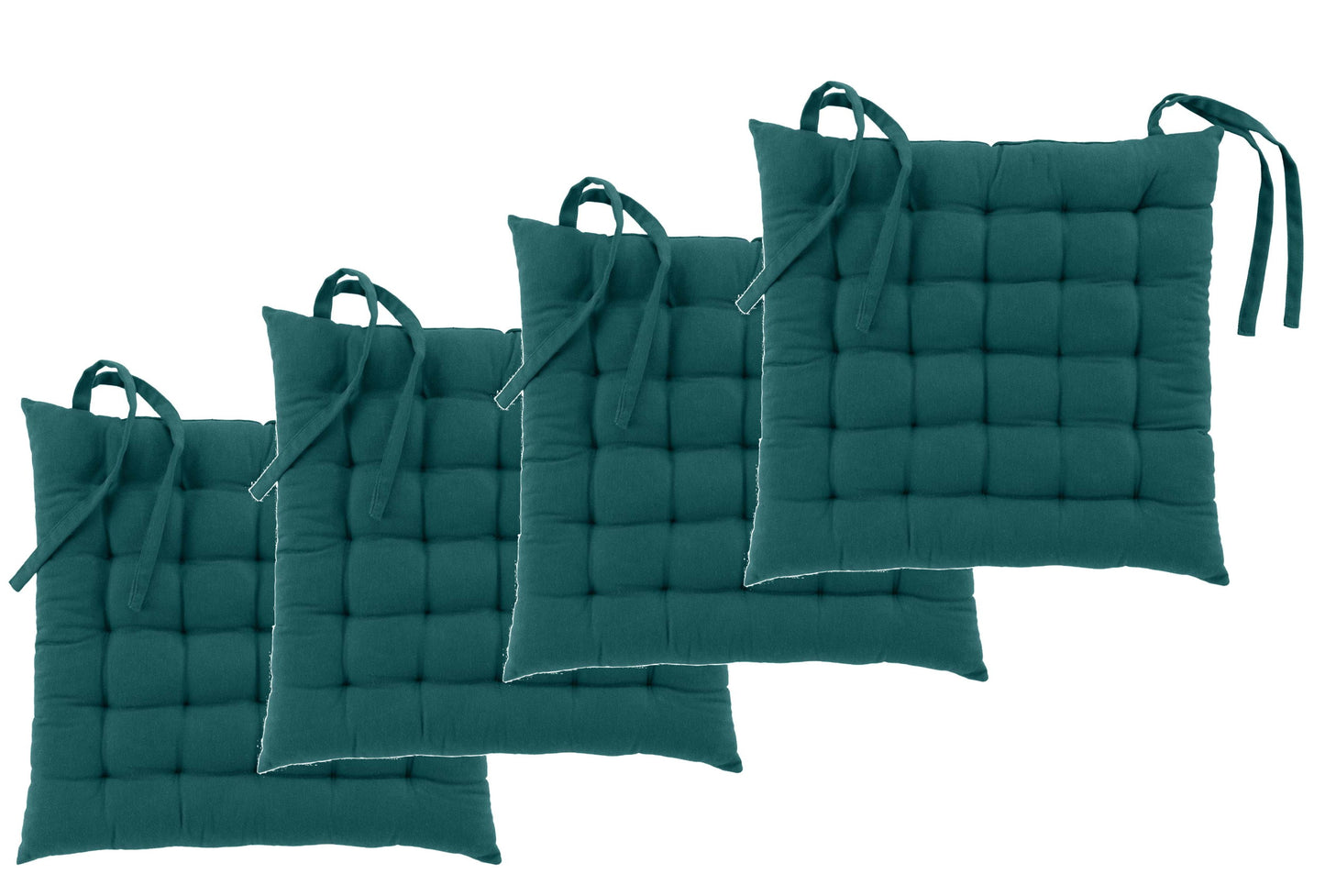 4x Sitzkissen 38x38 Stuhlkissen Set Stuhlauflagen Sitzpolster gesteppt Kissen