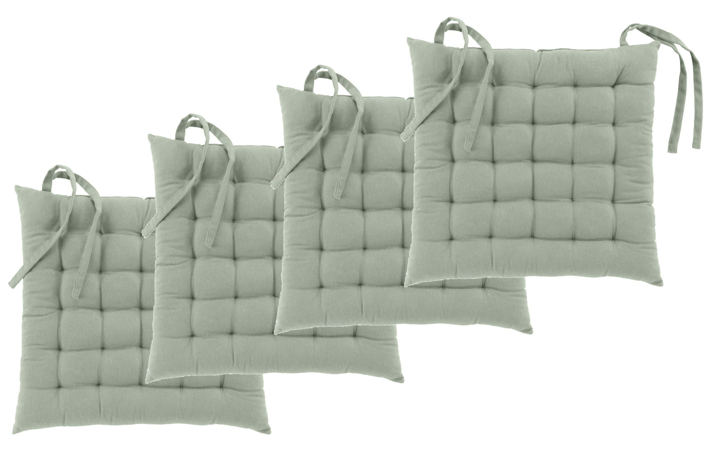 4x Sitzkissen 38x38 Stuhlkissen Set Stuhlauflagen Sitzpolster gesteppt Kissen