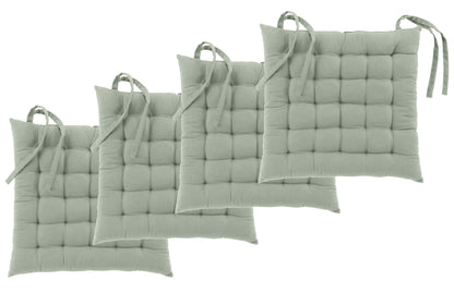 4x Sitzkissen 38x38 Stuhlkissen Set Stuhlauflagen Sitzpolster gesteppt Kissen
