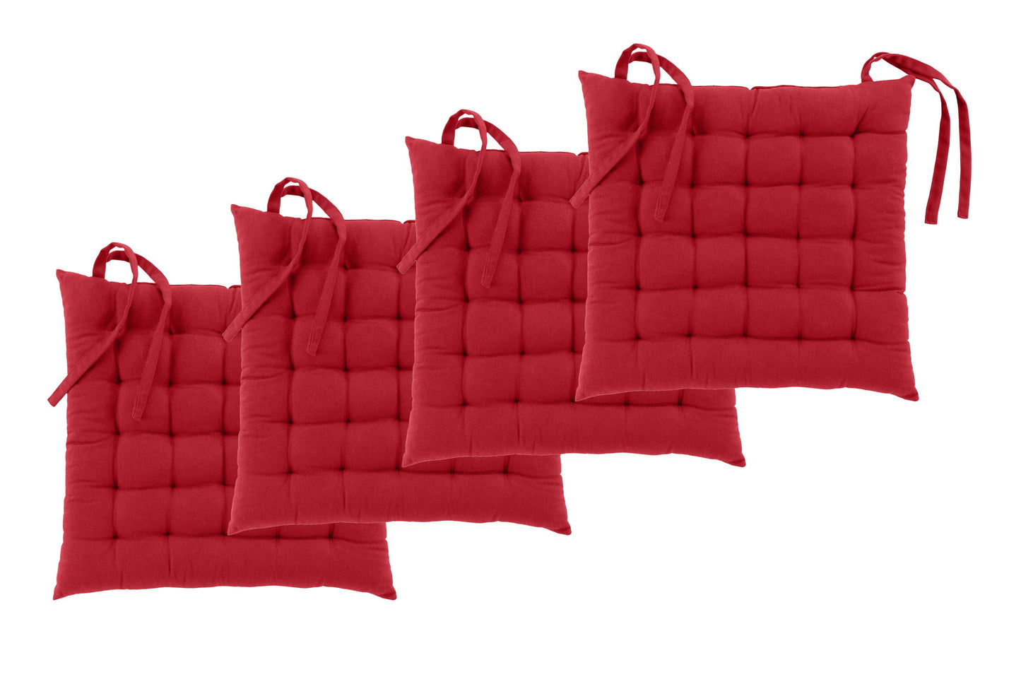 4x Sitzkissen 38x38 Stuhlkissen Set Stuhlauflagen Sitzpolster gesteppt Kissen