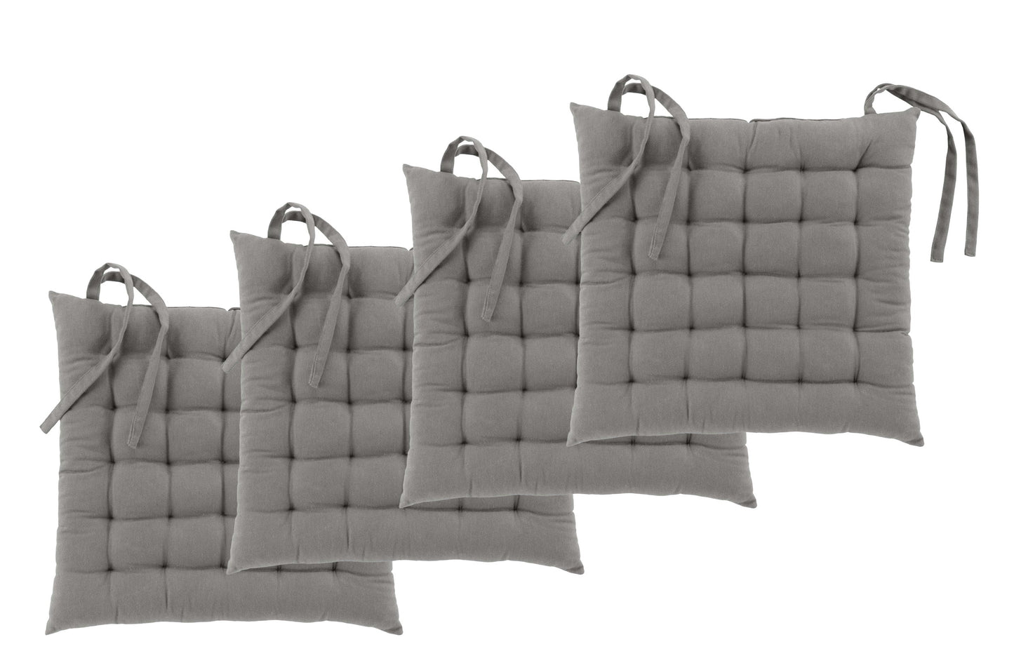 4x Sitzkissen 38x38 Stuhlkissen Set Stuhlauflagen Sitzpolster gesteppt Kissen