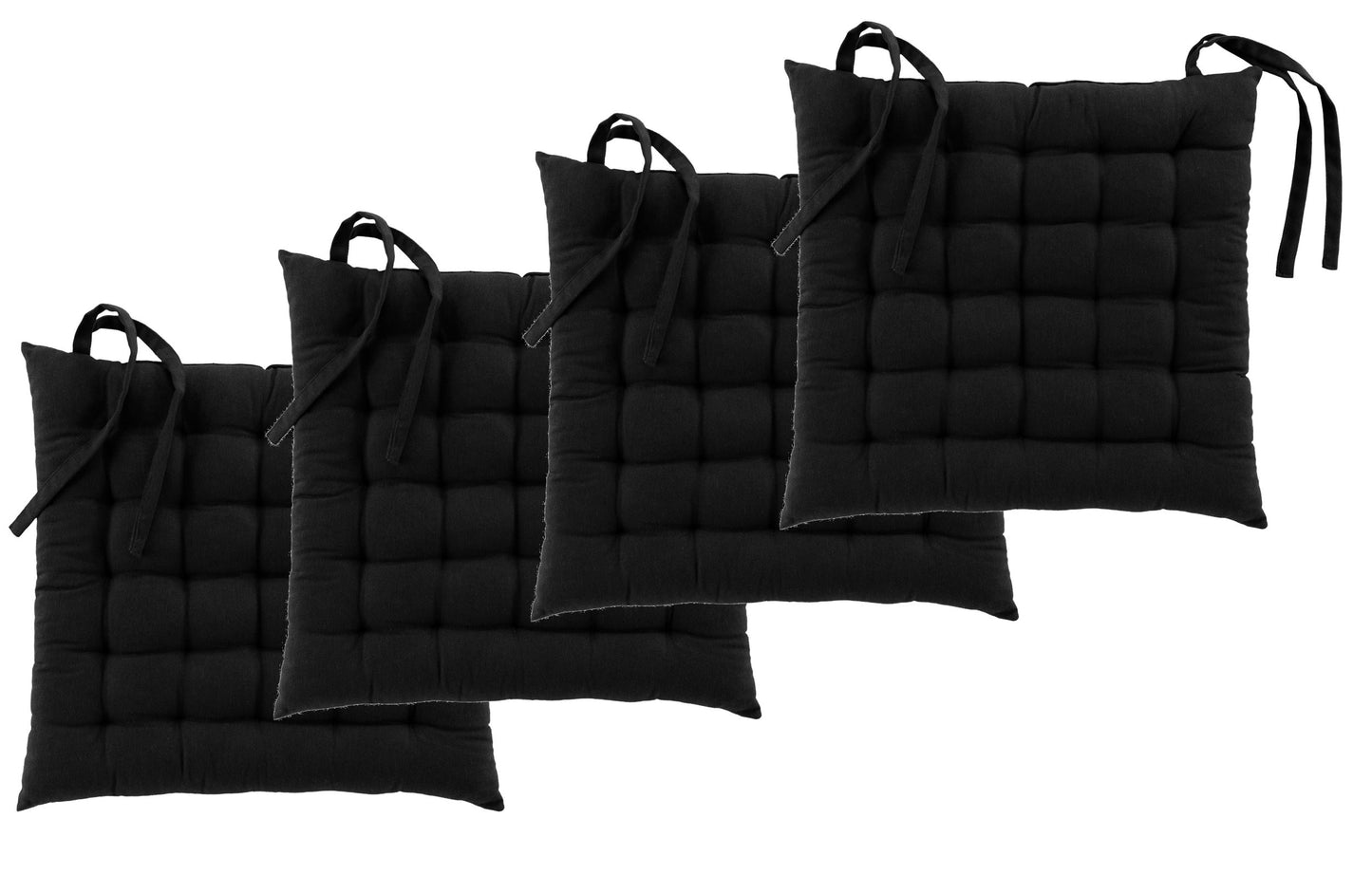 4x Sitzkissen 38x38 Stuhlkissen Set Stuhlauflagen Sitzpolster gesteppt Kissen