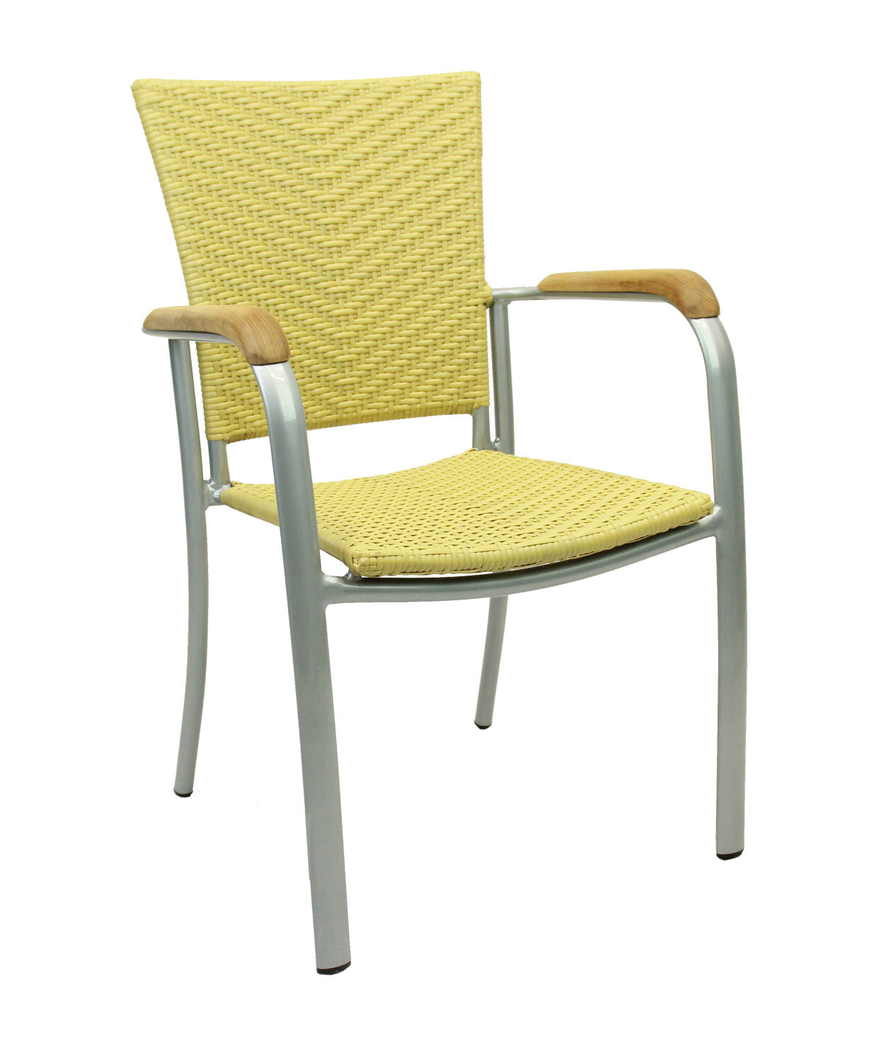4x KONWAY® ARUBA Stapelsessel Honig Premium Polyrattan Garten Sessel Stuhl Set