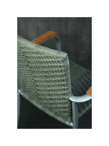 4x KONWAY® ARUBA Stapelsessel Quarz Premium Polyrattan Garten Sessel Stuhl Set