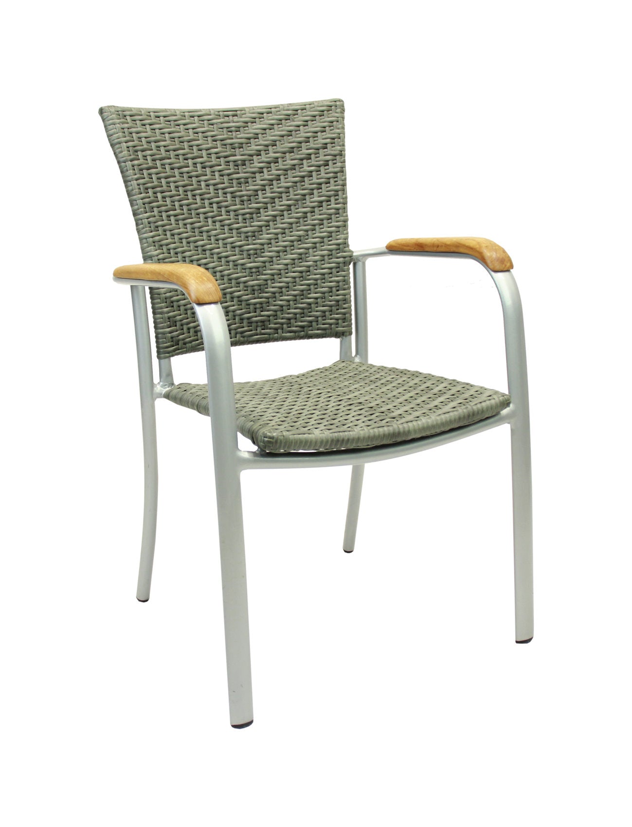 4x KONWAY® ARUBA Stapelsessel Quarz Premium Polyrattan Garten Sessel Stuhl Set