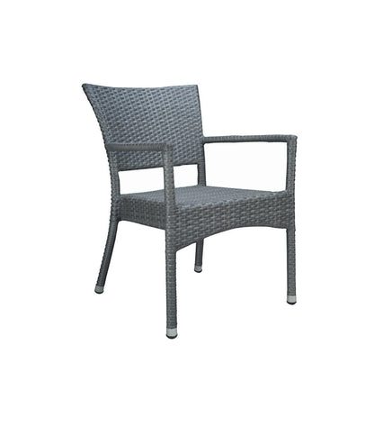 4x KONWAY® ROM Stapelsessel Quarz Premium Polyrattan Garten Sessel Stuhl Set