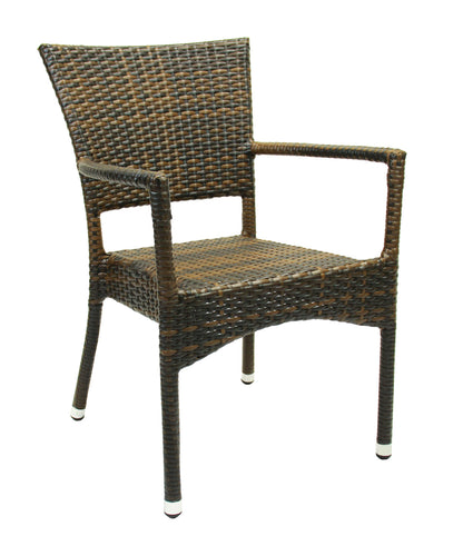 4x KONWAY® ROM Stapelsessel Lederlook Premium Polyrattan Garten Sessel Stuhl Set