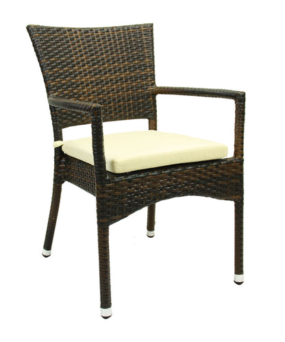 4x KONWAY® ROM Stapelsessel Lederlook Premium Polyrattan Garten Sessel Stuhl Set