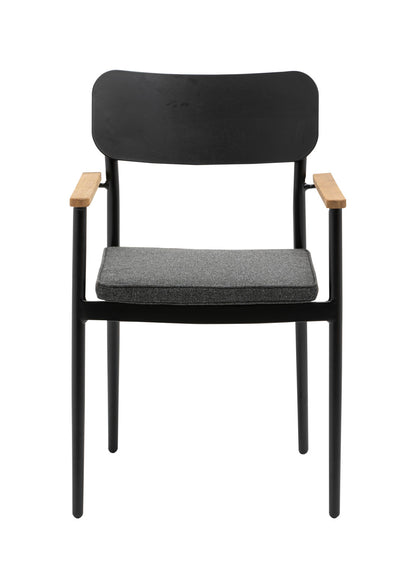4x KONWAY® DALLAS Stapelsessel Black Premium Polyrattan Garten Sessel Stuhl Set