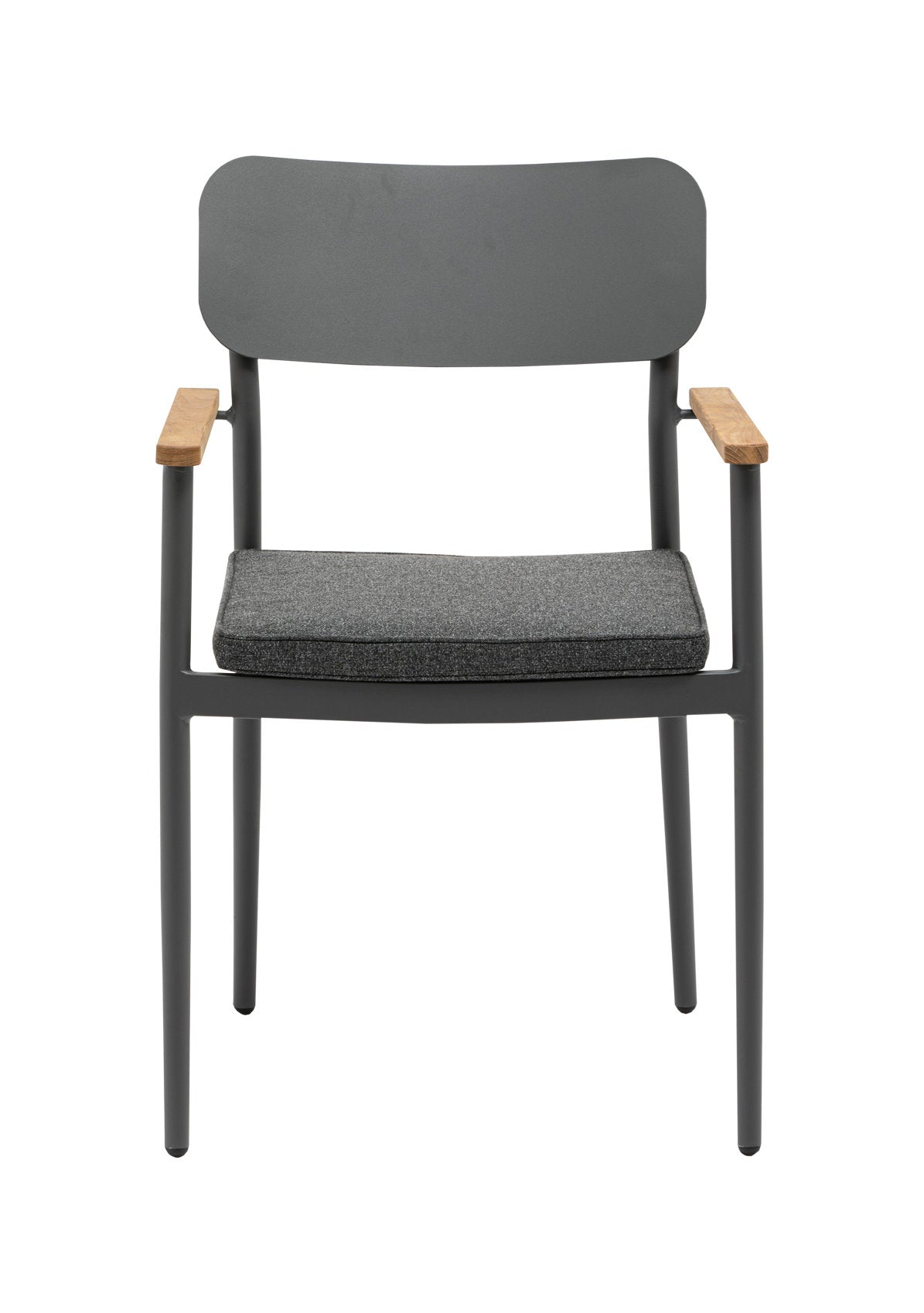 4x KONWAY® DALLAS Stapelsessel Anthrazit Polyrattan Garten Sessel Stuhl Set grau