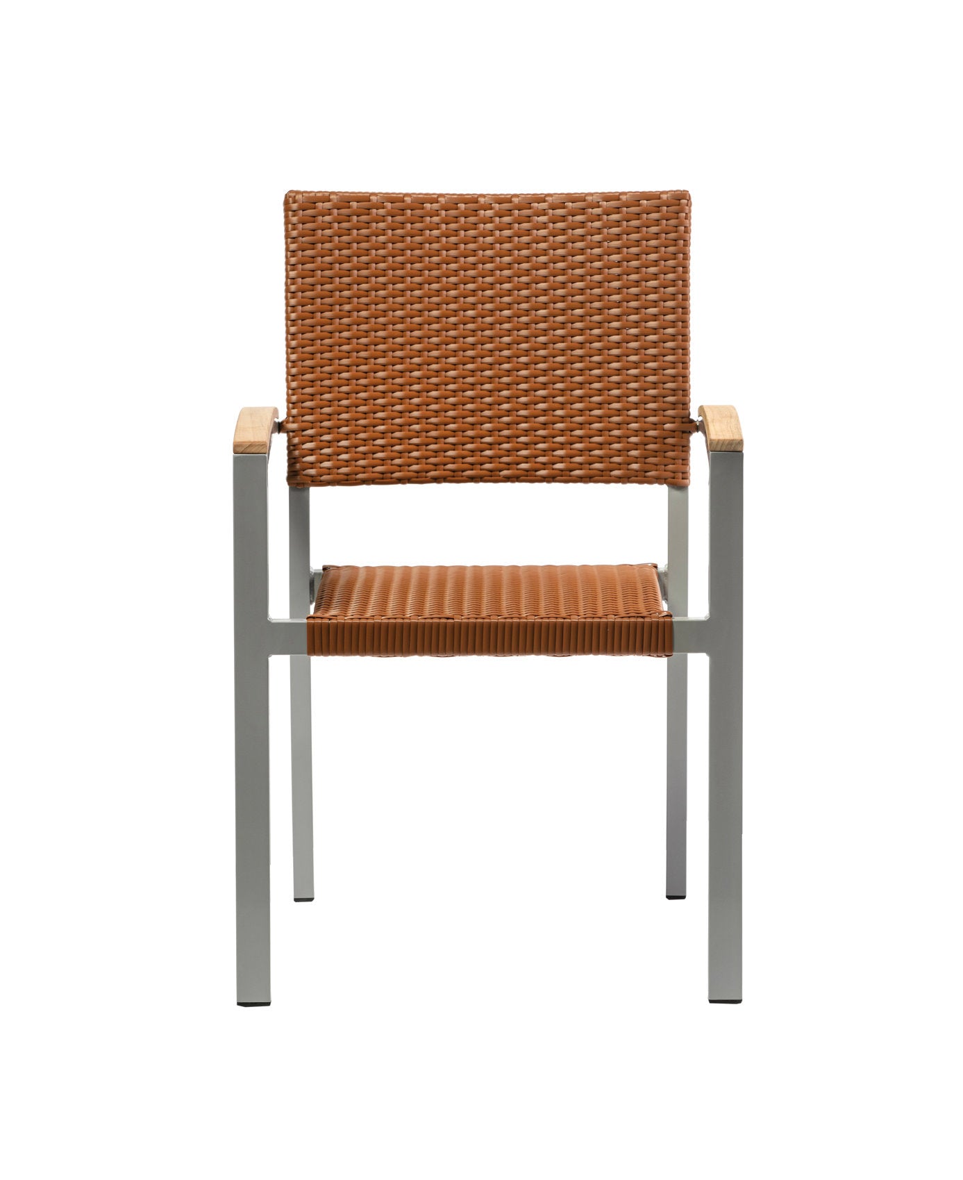 4x KONWAY® BORNEO Stapelsessel Braun Premium Polyrattan Garten Sessel Stuhl Set