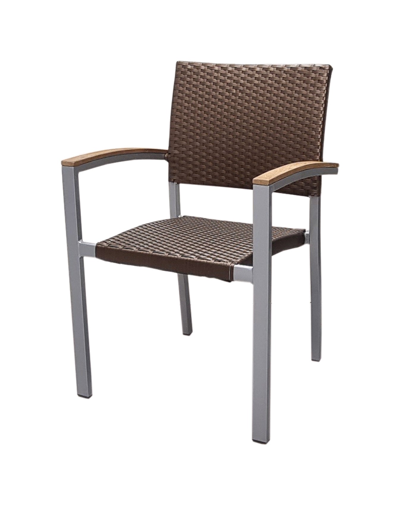 4x KONWAY® BORNEO Stapelsessel Mokka Premium Polyrattan Garten Sessel Stuhl Set