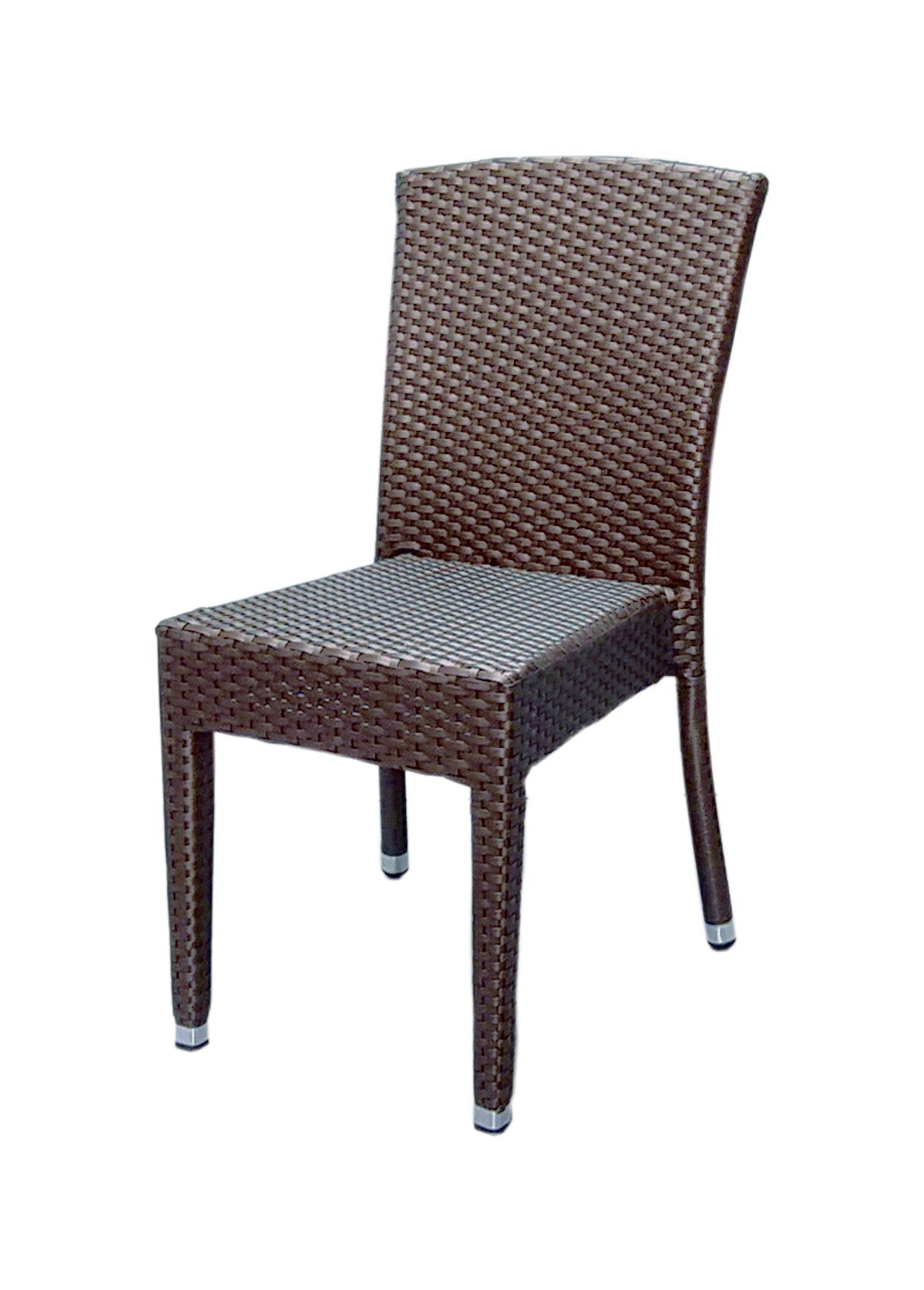 4x KONWAY® MAUI Stapelstuhl Mokka Polyrattan Garten Sessel Stuhl Set stapelbar