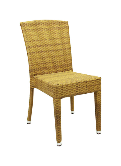 4x KONWAY® MAUI Stapelstuhl Tabaco Polyrattan Garten Sessel Stuhl Set stapelbar