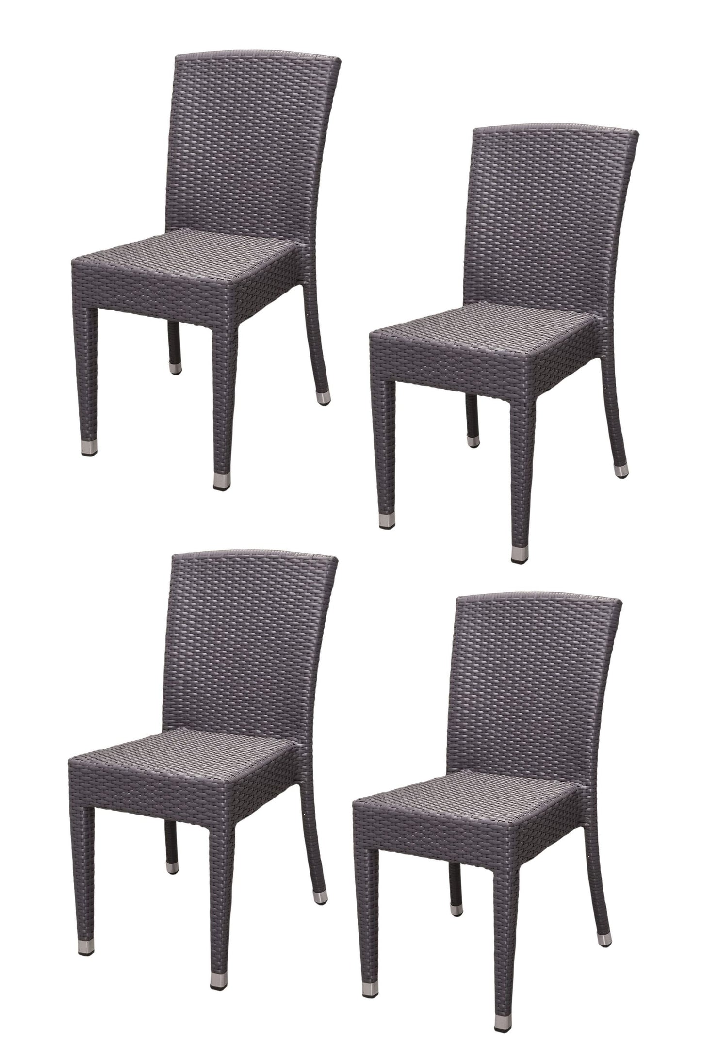 4x KONWAY® MAUI Stapelstuhl Schiefergrau Polyrattan Garten Sessel Set stapelbar