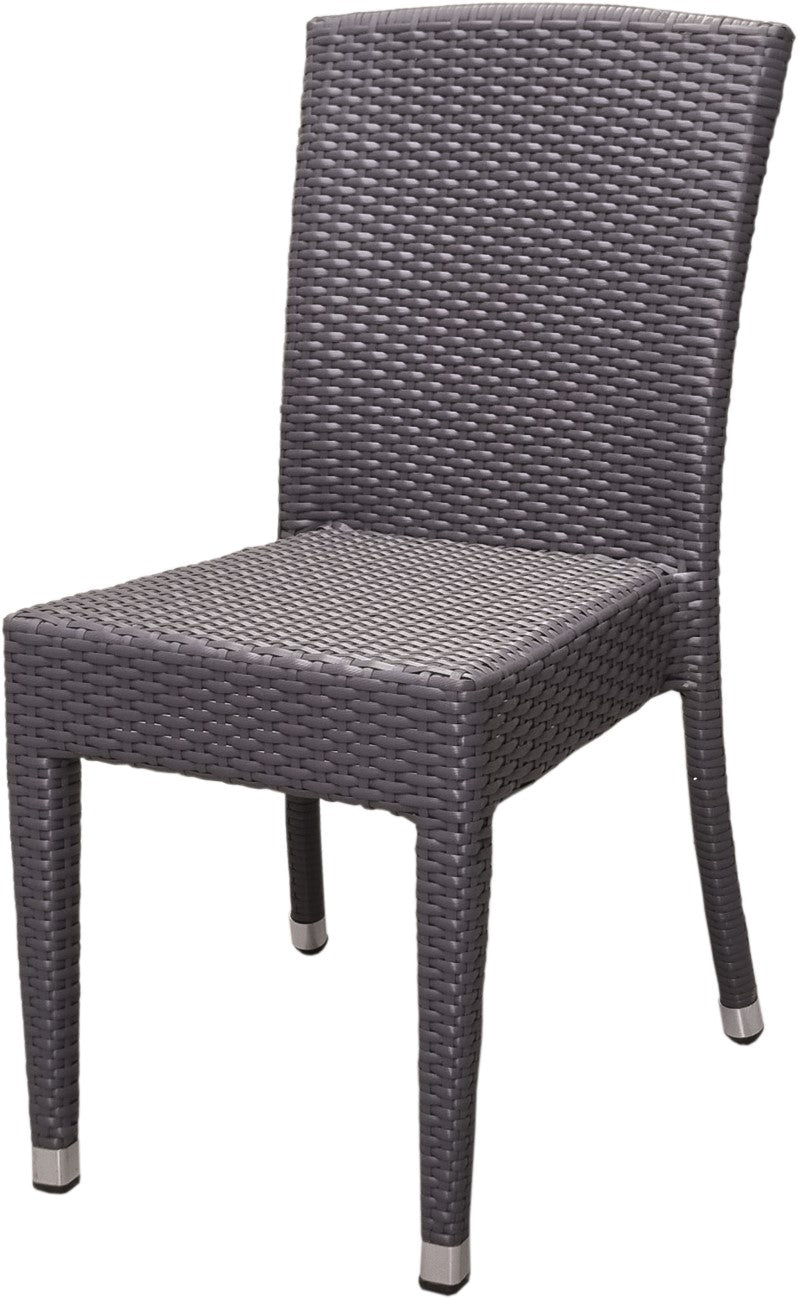 4x KONWAY® MAUI Stapelstuhl Schiefergrau Polyrattan Garten Sessel Set stapelbar